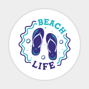 Beach Life // Fun Summer Flip Flop Badge Magnet